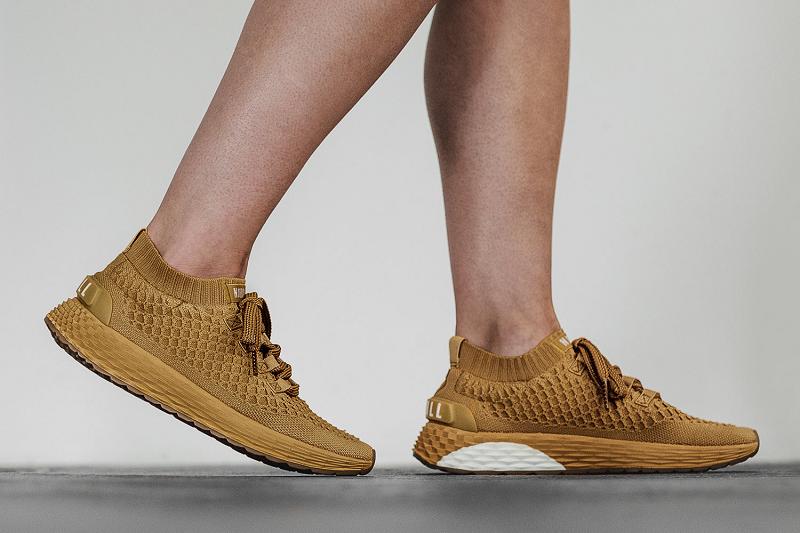 Brown Nobull Wheat Knit Runner Women's Running Shoes | CA J1775P